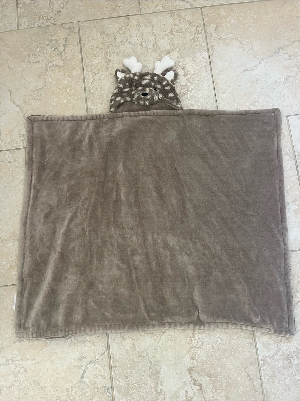 Cozy Brown Deer Hooded Baby Blanket
